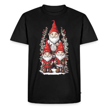Nordic Gnome Christmas Magic with Elven Dwarves - Men's Premium Organic T-Shirt - black - Front - Nico (187cm)