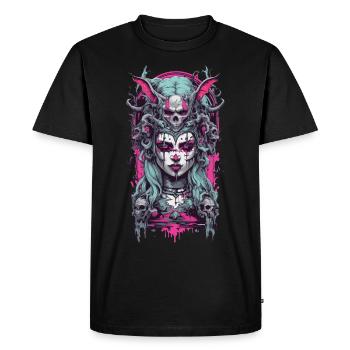 Gothique sorcière démon E-Girl occulte Magic Design - T-shirt Premium bio Homme - noir - Devant - Nico (187cm)