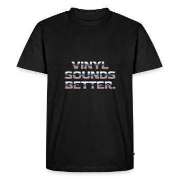 Le vinyle sonne mieux - Amateurs de musique rétro - T-shirt Premium bio Homme - noir - Devant - Nico (187cm)