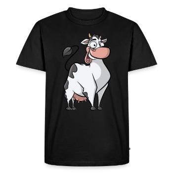 Drôle de vache - Farm Muh Country Life Vache laitière - T-shirt Premium bio Homme - noir - Devant - Nico (187cm)