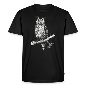 Le Hibou - T-shirt Premium bio Homme - noir - Devant - Nico (187cm)