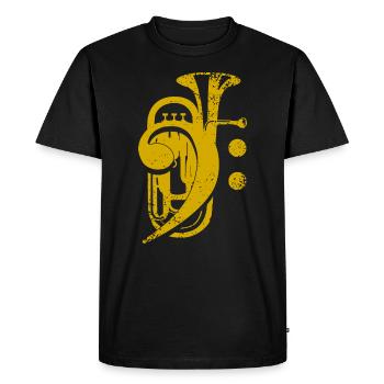 Baryton, Euphonium, Musique de cuivres, Clef - T-shirt Premium bio Homme - noir - Devant - Nico (187cm)