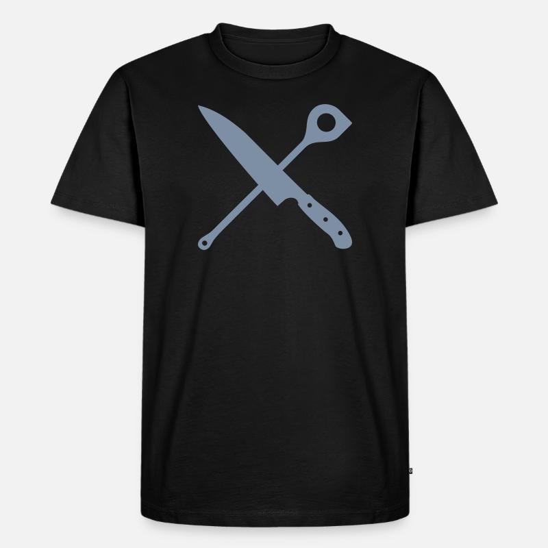 Messer & Kochlöffel - Männer Premium Bio T-Shirt - Schwarz