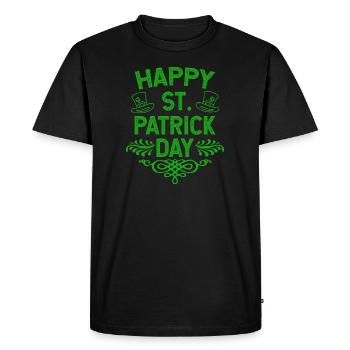 Happy St Patrick's Day Ireland holiday gift - Men's Premium Organic T-Shirt - black - Front - Nico (187cm)