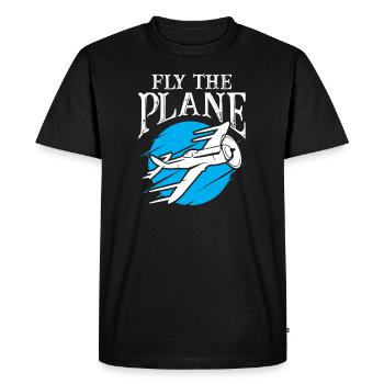 Piloter l'avion - T-shirt Premium bio Homme - noir - Devant - Nico (187cm)