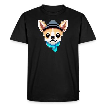 Pixel Art Chihuahua Dog Lover chiot - T-shirt Premium bio Homme - noir - Devant - Nico (187cm)