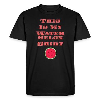 Fruits d'été tropicaux motif pastèque - T-shirt Premium bio Homme - noir - Devant - Nico (187cm)