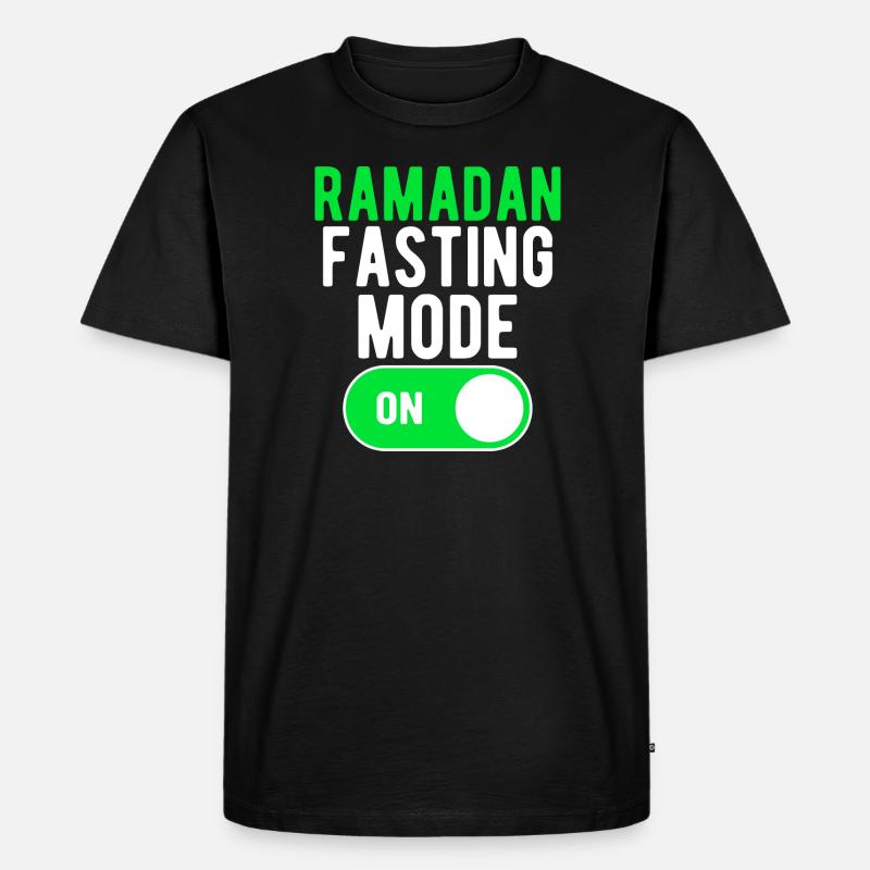 Ramadan-Fastenmodus EIN - Männer Premium Bio T-Shirt - Schwarz