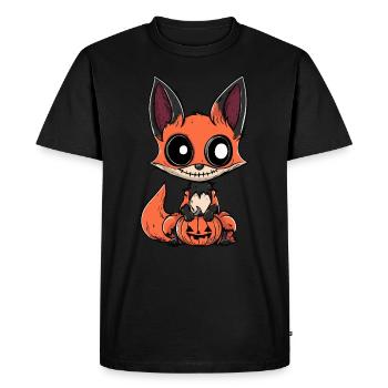 Fox Halloween Funny Zombie - Men's Premium Organic T-Shirt - black - Front - Nico (187cm)