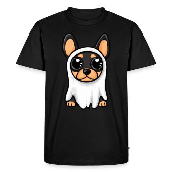 Doberman Dog Halloween Funny Ghost - Men's Premium Organic T-Shirt - black - Front - Nico (187cm)