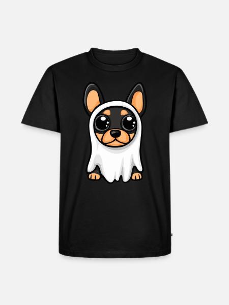 Doberman Dog Halloween Funny Ghost - Men's Premium Organic T-Shirt - black