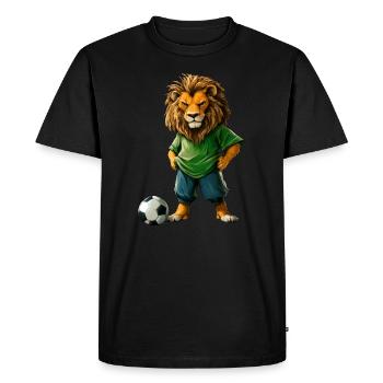 Lions Football - Men's Premium Organic T-Shirt - black - Front - Nico (187cm)