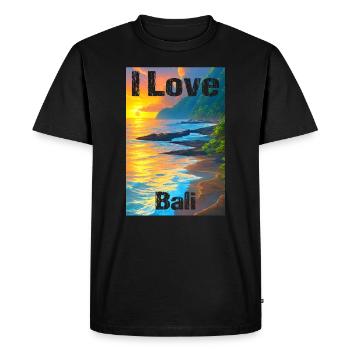 I love Bali - Men's Premium Organic T-Shirt - black - Front - Nico (187cm)