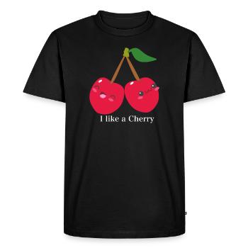 Cherry cherry tree fruit fruit love gift love - Men's Premium Organic T-Shirt - black - Front - Nico (187cm)