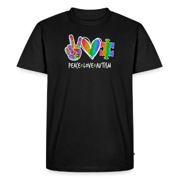 Peace Love Autism - T-shirt Premium bio Homme - noir - Devant - Nico (187cm)