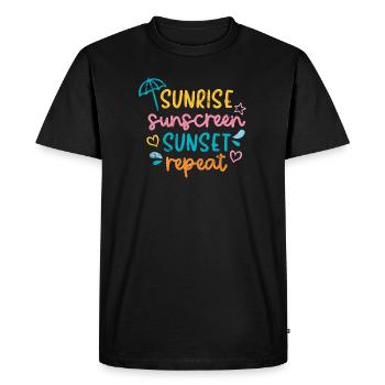 SUNRISE PROTECTIVE AGENT SUNSET SLOGAN MOTIF - T-shirt Premium bio Homme - noir - Devant - Nico (187cm)