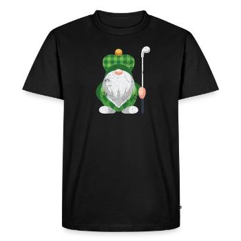 GOLF GNOME NAIN DRÔLE KAROW MOTIFS DE CLUB DE GOLF - T-shirt Premium bio Homme - noir - Devant - Nico (187cm)