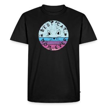 MEILLEURS CHATS MAMAN CHAT TOUJOURS DRÔLE EN DISANT DES MOTIFS - T-shirt Premium bio Homme - noir - Devant - Nico (187cm)