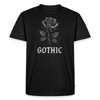 Gothic Rose with Glitch Effect - Men's Premium Organic T-Shirt - black - Front - Nico (187cm)