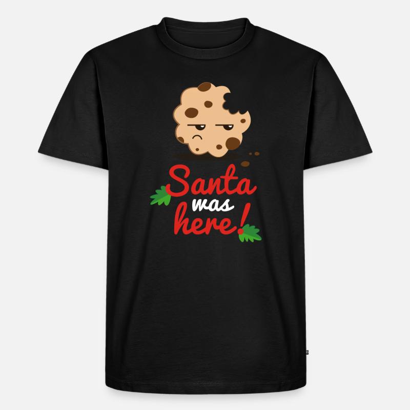 Santa was here - Männer Premium Bio T-Shirt - Schwarz