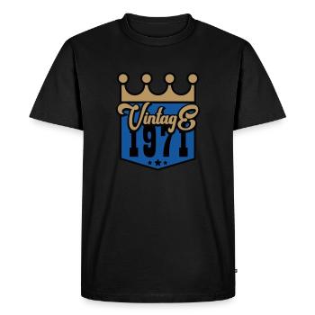 Millésime 1971 - T-shirt Premium bio Homme - noir - Devant - Nico (187cm)
