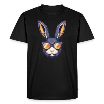 Lapin avec lunettes de soleil - T-shirt Premium bio Homme - noir - Devant - Nico (187cm)