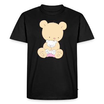 Bear with Teddy Bear - T-shirt Premium bio Homme - noir - Devant - Nico (187cm)