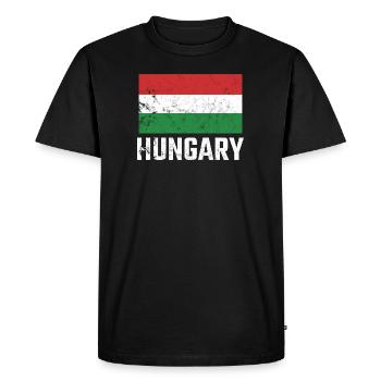 Hungary Hungary Flag Hungarian Pride Hungarian - Men's Premium Organic T-Shirt - black - Front - Nico (187cm)