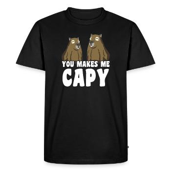 You makes me Capy Capybara saying - Men's Premium Organic T-Shirt - black - Front - Nico (187cm)