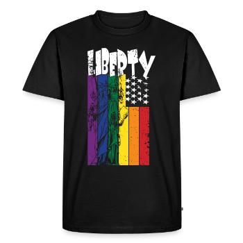 Pride Month LGBTQ Liberty with Statue of Liberty - Men's Premium Organic T-Shirt - black - Front - Nico (187cm)