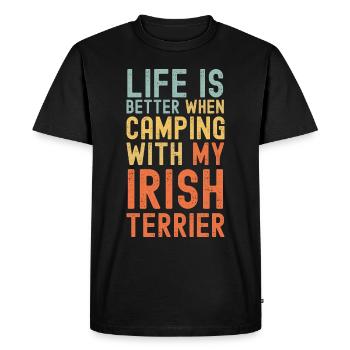 Irish-Terrier Camping rétro vintage - T-shirt Premium bio Homme - noir - Devant - Nico (187cm)