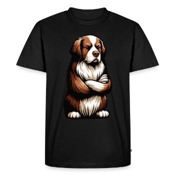 Bernhadiner St. Bernard propriétaire Chien St. Bernard - T-shirt Premium bio Homme - noir - Devant - Nico (187cm)