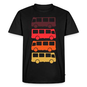 Transporteur de bus rétro - T-shirt Premium bio Homme - noir - Devant - Nico (187cm)