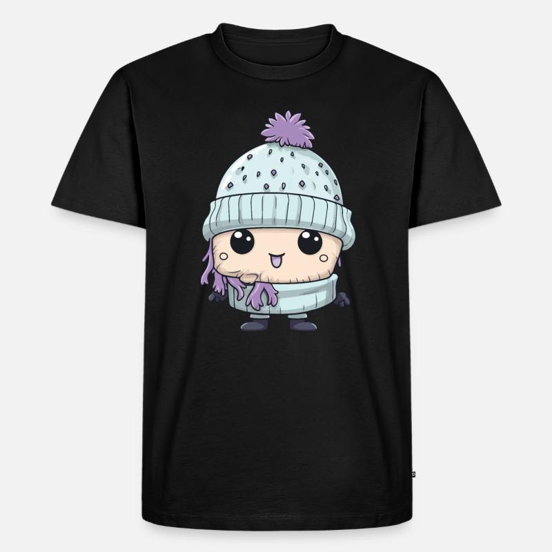 Winter Eskimo Comic Niedlich - Männer Premium Bio T-Shirt - Schwarz