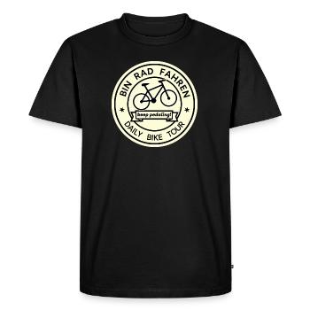 Vélo poubelle, balade quotidienne à vélo, continuez à pédaler ! - T-shirt Premium bio Homme - noir - Devant - Nico (187cm)