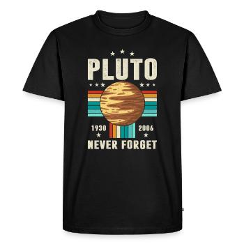 Never Forget Pluto Graphic - Men's Premium Organic T-Shirt - black - Front - Nico (187cm)