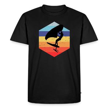 Hommes foilwing wingsurf femmes wingfoil - T-shirt Premium bio Homme - noir - Devant - Nico (187cm)