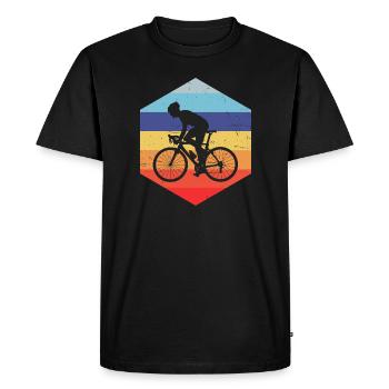 Vélo de route féminin Cyclisme de route Vélo de route Cyclisme de route Cyclisme de route - T-shirt Premium bio Homme - noir - Devant - Nico (187cm)