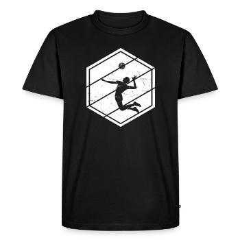 Joueur de Beach Volley Volleyball de Plage - T-shirt Premium bio Homme - noir - Devant - Nico (187cm)