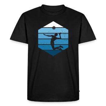Beach Volleyball Volley VolleyEur Beach Volley - T-shirt Premium bio Homme - noir - Devant - Nico (187cm)