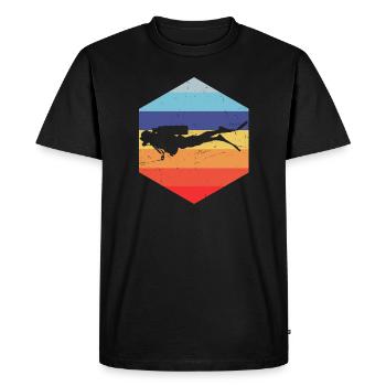 Plongeur Scuba Diver Plongée Sous-marine Taucher Plongée - T-shirt Premium bio Homme - noir - Devant - Nico (187cm)