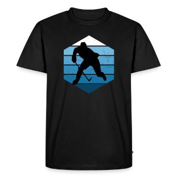 Herren Eishockey spielen Eishockey Spieler - Men's Premium Organic T-Shirt - black - Front - Nico (187cm)