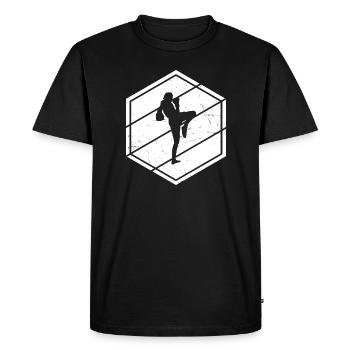 Thai Boxer Men Thaibox Muay Thai Thaiboxing - Men's Premium Organic T-Shirt - black - Front - Nico (187cm)