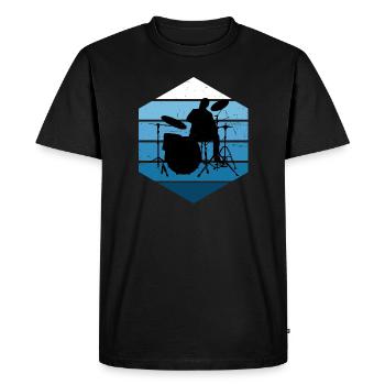 Drumming Women Drummer Men - Men's Premium Organic T-Shirt - black - Front - Nico (187cm)