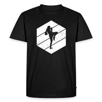 Thai Boxer Men Women Thai Boxing Thaiboxing - Men's Premium Organic T-Shirt - black - Front - Nico (187cm)