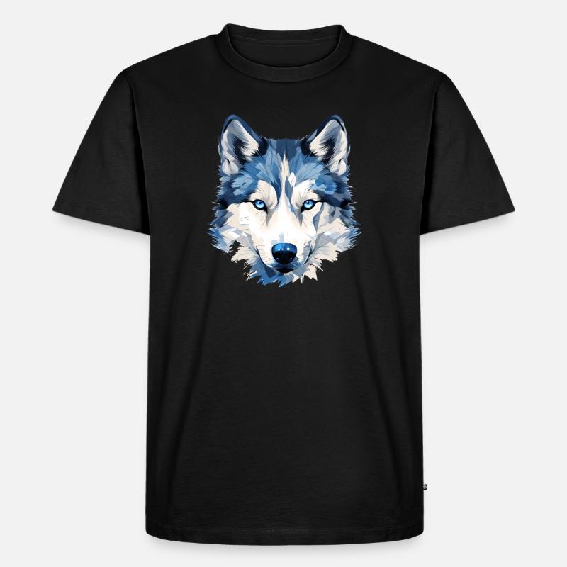 Der Blue Husky - Männer Premium Bio T-Shirt - Schwarz
