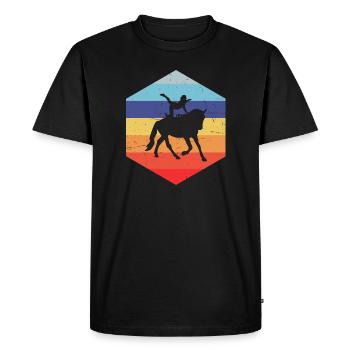 Voltige, performance équestre, gymnastique équine - T-shirt Premium bio Homme - noir - Devant - Nico (187cm)