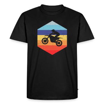 Men's Supermoto Motocross Dirt Bike Freestyle Mot - Men's Premium Organic T-Shirt - black - Front - Nico (187cm)