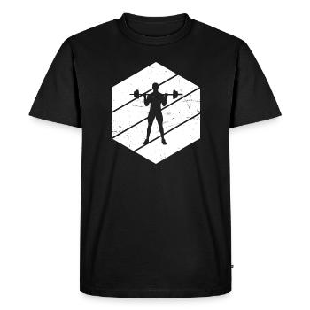 Cardio Fitness Entraînement en force Entraînement d’endurance féminin - T-shirt Premium bio Homme - noir - Devant - Nico (187cm)