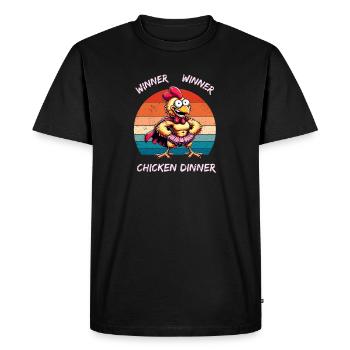 Winner Winner Chicken Dinner - Men's Premium Organic T-Shirt - black - Front - Nico (187cm)
